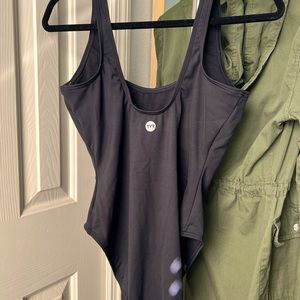 Tyr Black, professional swimmer, high-cut swimsuit